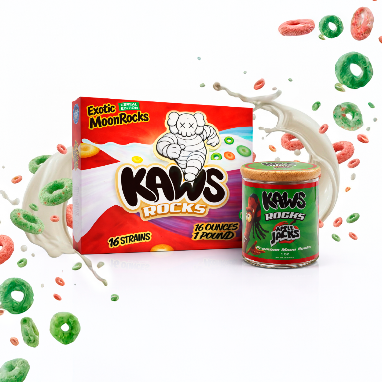 KAWS Rocks Cereal Edition Moonrocks – Premium Infused Cannabis (1oz Jar) - Image 2
