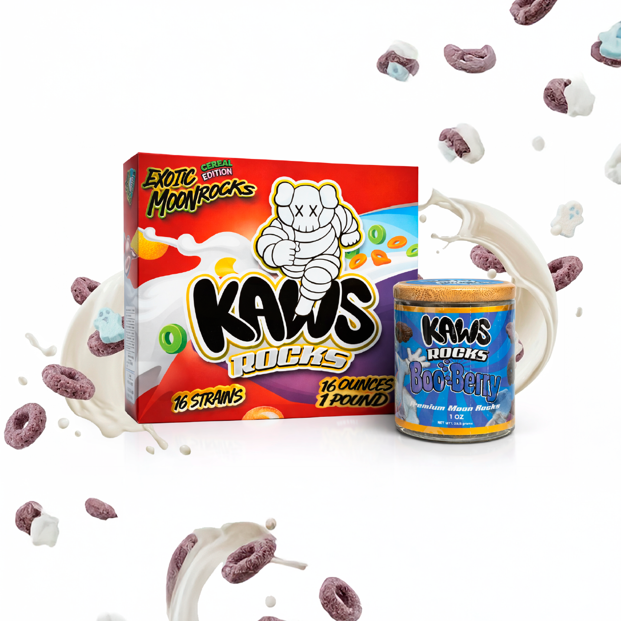 KAWS Rocks Cereal Edition Moonrocks – Premium Infused Cannabis (1oz Jar) - Image 3