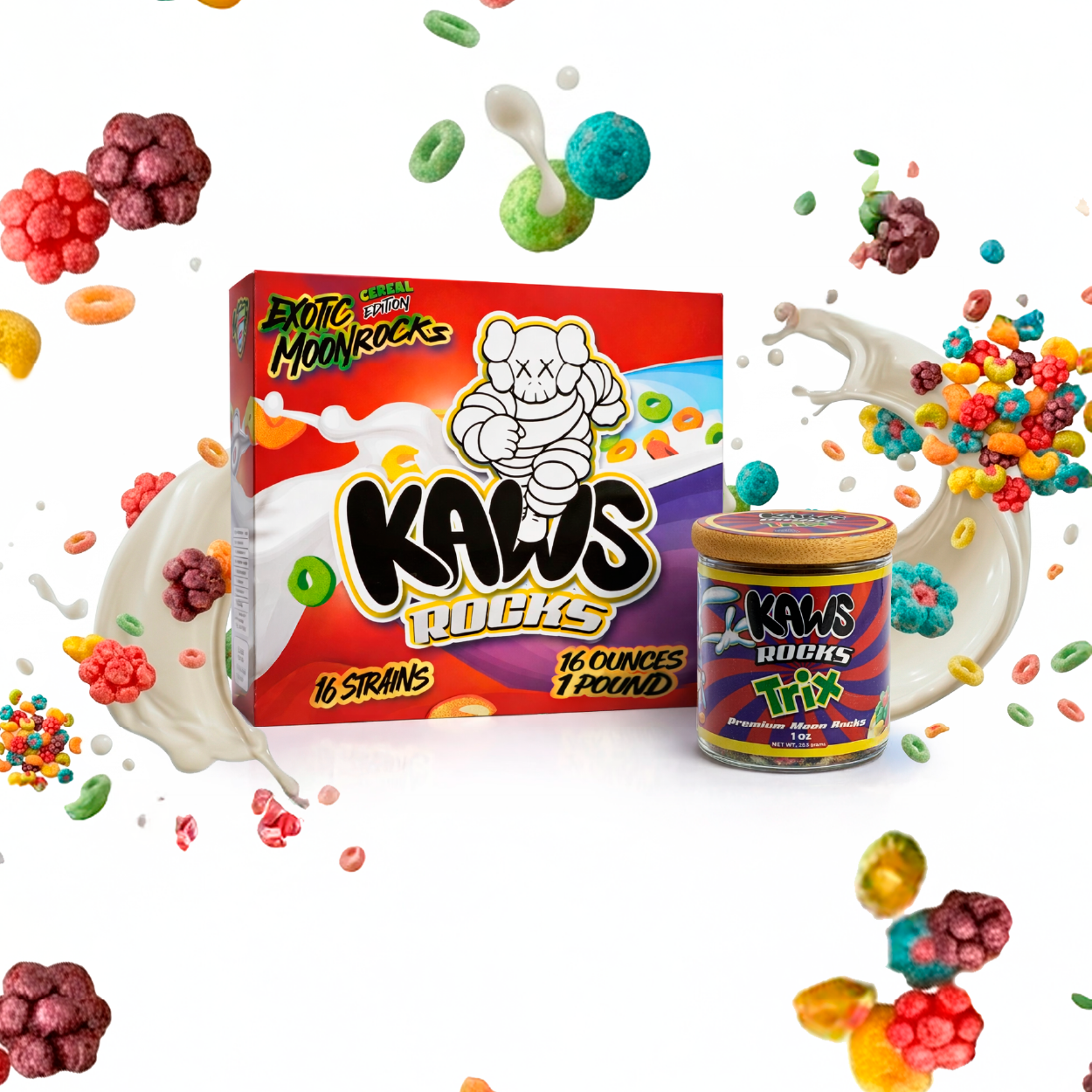 KAWS Rocks Cereal Edition Moonrocks – Premium Infused Cannabis (1oz Jar) - Image 14